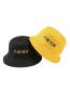 Fashion Smiley [yellow + Black] Cotton Embroidered Reversible Bucket Hat
