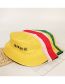 Fashion Serious Lack Of Money [yellow + Black] Cotton Embroidered Reversible Bucket Hat