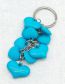 Fashion Blue Acrylic Heart Keychain