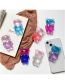 Fashion Purple Powder Acrylic Two-color Glitter Bear Mobile Phone Airbag Bracket