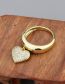 Fashion Gold Color Brass Diamond Heart Ring