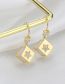 Fashion 3# Brass Diamond Heart Stud Earrings