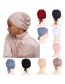 Fashion Pink Solid Modal Tie Elastic Hooded Hat