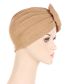 Fashion Sapphire Polyester Gold Pleated Floral Beanie Hat
