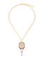 Fashion Gold Color Alloy Racket Necklace With Fancy Diamonds