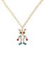 Fashion Gold Color Alloy Diamond Robot Necklace