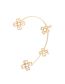 Fashion Gold Color Metal Pearl Flower Ear Cuff