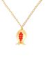 Fashion Gold Color Alloy Inlaid Rice Bead Pomegranate Necklace