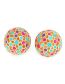 Fashion Mixed Color Alloy Hollow Oil Drip Ball Stud Earrings
