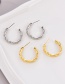 Fashion Silver Copper C-shaped Stud Earrings