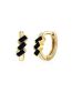 Fashion 15# Brass Inset Zirconium Geometric Earrings