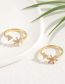 Fashion Color Bronze Diamond Flower Open Ring