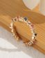 Fashion Color Brass Gold Plated Open Ring With Diamonds