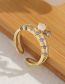 Fashion Gold Copper Gold Plated Geometric Diamond Ring