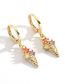 Fashion Gold Copper Gold Plated Diamond Ice Cream Stud Earrings