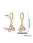 Fashion Gold Copper Gold Plated Cherry Stud Earrings With Diamonds