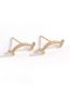 Fashion Gold Color Bronze Zirconium Geometric Stud Earrings