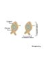 Fashion Gold Color Copper Inlaid Zirconium Fish Earrings