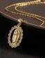 Fashion 14# Bronze Zirconium Virgin Mary Necklace
