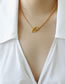 Fashion Gold Metal Ot Buckle Ball Bead Chain Necklace