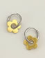 Fashion Golden Flower Tremella Buckle Titanium Geometric Flower Earrings