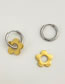 Fashion Golden Flower Tremella Buckle Titanium Geometric Flower Earrings