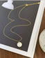 Fashion Gold Color Titanium Geometric Mother-of-fruit Disc Necklace