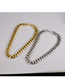 Fashion Gold:149g/bar-45cm Titanium Steel Gold Plated Chunky Chain Necklace