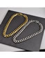 Fashion Gold:149g/bar-45cm Titanium Steel Gold Plated Chunky Chain Necklace