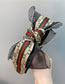 Fashion Black Alphabet Colorblock Striped Double Bow Headband