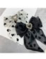 Fashion Love Heart On Black Fabric Print Diamond Heart Buckle Bow Hair Clip