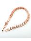 Fashion With Extension Chain - Rose Gold Color - T12c01 Bronze Zirconium Geometric Bracelet