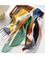 Fashion 3 Pleated Color Matching Gray Yellow Color-block Long Pleated Silk Scarf