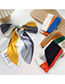 Fashion 4 Pleated Color Matching Blue Orange Color-block Long Pleated Silk Scarf
