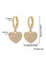 Fashion Navy Blue Copper Gold Plated Heart Earrings