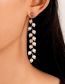 Fashion 21419 Alloy Geometric Pearl Tassel Drop Earrings