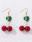 Fashion Gold Color Alloy Geometric Cherry Stud Earrings