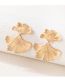 Fashion Gold Color Alloy Geometric Leaf Stud Earrings
