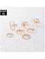 Fashion Gold Color Alloy Cutout Flower Bow Ring Set