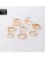 Fashion Gold Color Alloy Set Pearl Flower Multi-layer Ring Set
