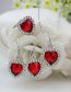 Fashion 010-36-108 Light Purple Alloy Set Heart Diamond Stud Earrings Necklace Ring Set
