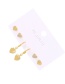 Fashion Gold Alloy Diamond Heart Stud Earrings 6 Piece Set