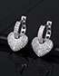 Fashion White Brass Diamond Heart Earrings