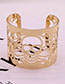 Fashion Gold Alloy Openwork Skull Bracelet