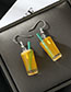 Fashion Yellow Resin Simulation Beverage Bottle Stud Earrings