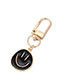 Fashion Black Alloy Drip Oil Smiley Keychain