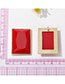 Fashion Red Resin Square Stud Earrings