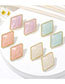 Fashion Creamy-white Resin Diamond Stud Earrings