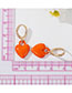 Fashion Orange Alloy Drip Oil Love Earrings