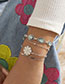 Fashion Silver Alloy Geometric Flower Bracelet Set